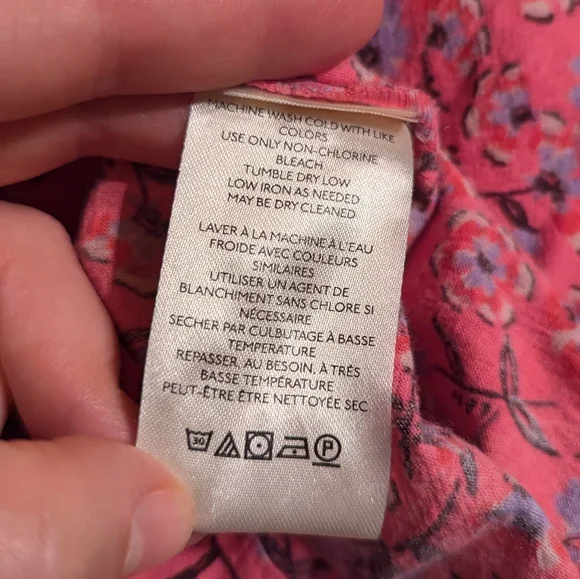 NWOT Free People James Smocked Pink Floral Top, Size Small - Picture 11 of 12